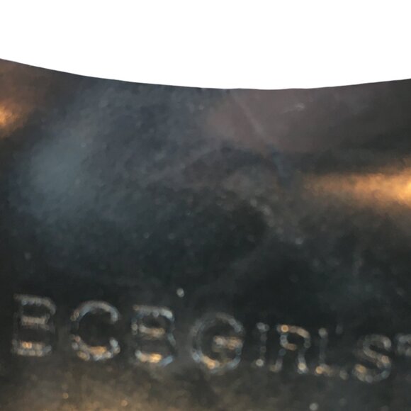 BCBGirls Heels 5" Caged Cutout Leather Faux Croc Embossed Size 10 Dark Purple - Picture 8 of 9